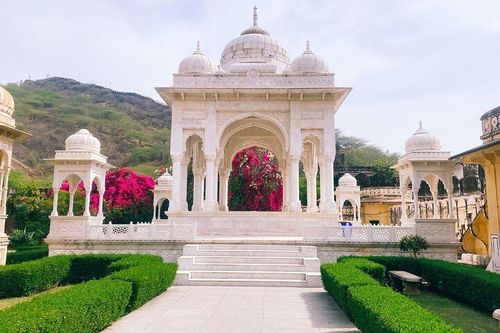 Jantar Mantar instruments during a guided Jaipur city tour