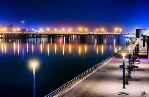 Atal Bridge illuminated above Sabarmati Riverfront during an Ahmedabad evening visit